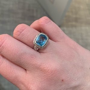 David Yurman blue topaz noblesse ring 6